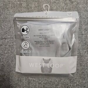 West Loop Women's Bralette S/M‎ Gray Tag-Free Quick-Dry Seamless Stretch Top